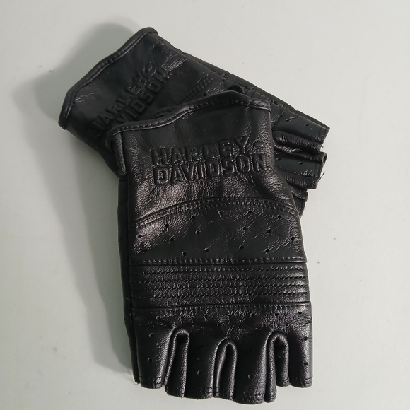 Harley-Davidson Accessories - Harley-Davidson Black Leather Fingerless Gloves XL